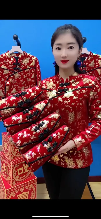 【金叶满堂】加绒厚款复古盘扣新中式中国风时尚打底妈妈装