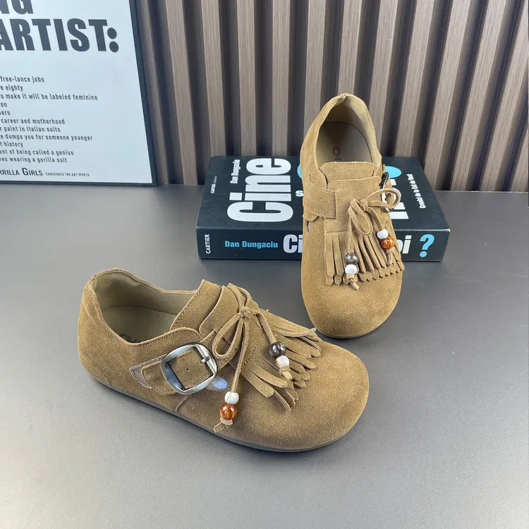 真皮女鞋2025秋季新款豆豆鞋百搭爆款勃肯鞋软底休闲运动乐福单鞋