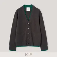 JCLP 金纯良品 弛织以恒 山羊绒文艺休闲舒适V领撞色针织开衫外套