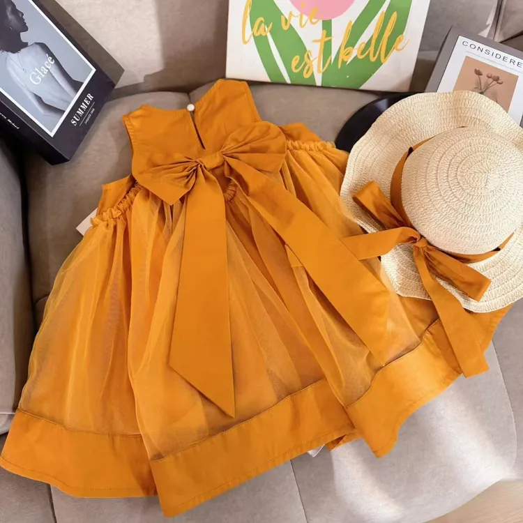 女童连衣裙夏装2025新款小女孩洋气公主裙儿童裙子女宝网纱裙A字