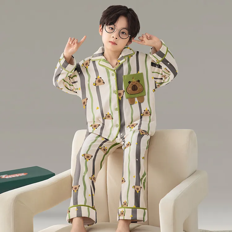 【加厚海岛绒】儿童睡衣2025新款秋冬季男童珊瑚绒加绒款家居服套装