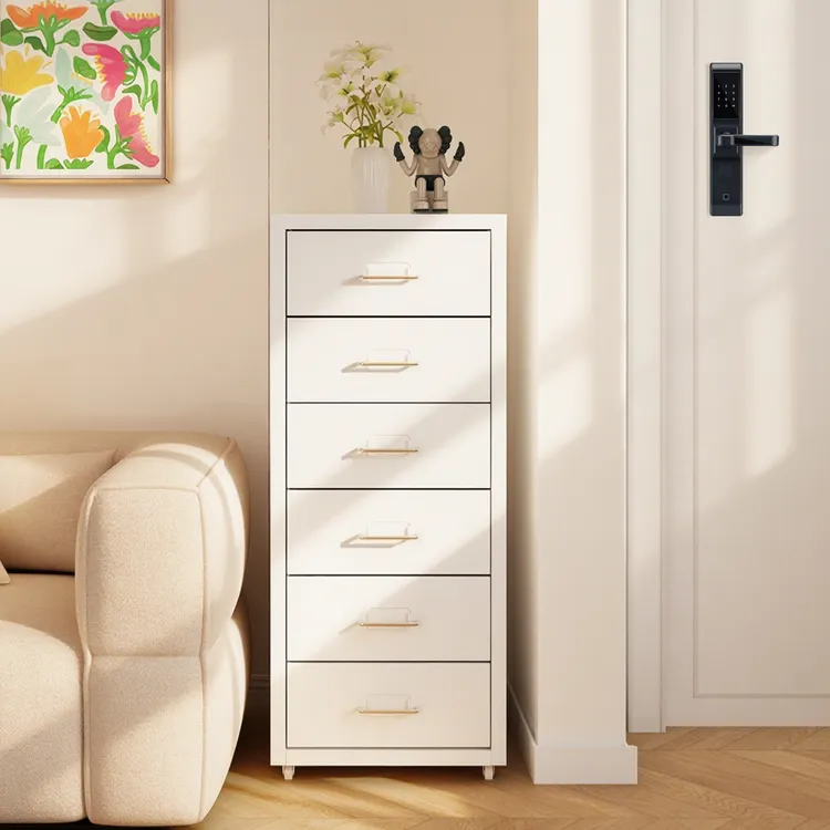 海尔默抽屉柜客厅可移动铁皮柜家用夹缝床头柜置物柜桌下收纳柜子