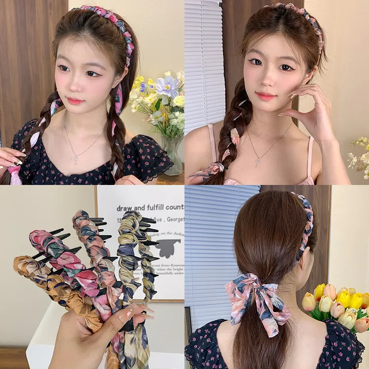 发箍韩版极简风甜美复古少女风花苞头发饰法式日韩气质网红百搭ZB