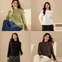 【暖宝宝】纤莉秀Y大码流光风双面轻磨毛半高领内搭针织衫QK4913