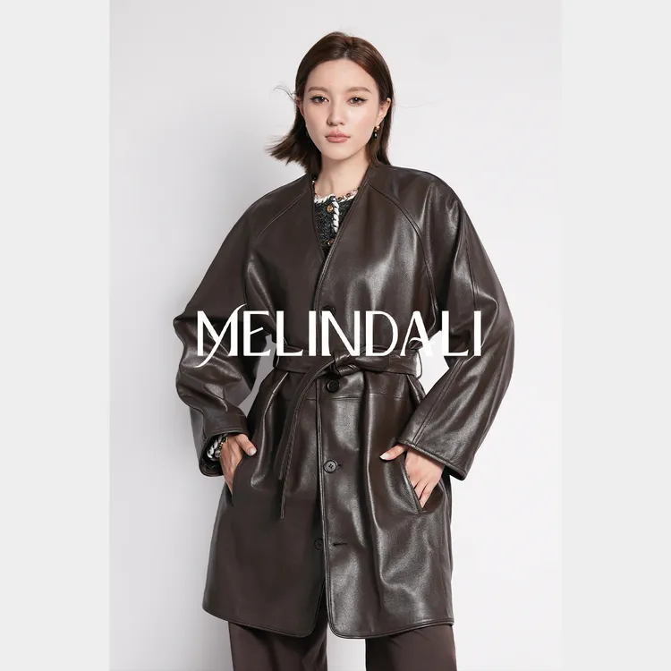 Melindali【流光棕】琥珀流光英国进口植鞣绵羊皮哑光皮衣