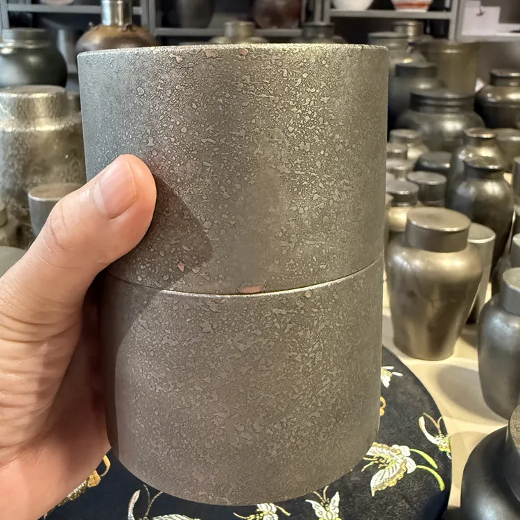 锡器茶叶罐容量600ml高130mm直径93mm