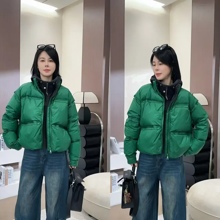 【洁子推荐】2025冬季新款韩系立领压褶面包羽绒服JZYC258675