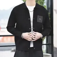翻领提花冬季常规款长袖拼接夹克百搭潮流轻奢春秋