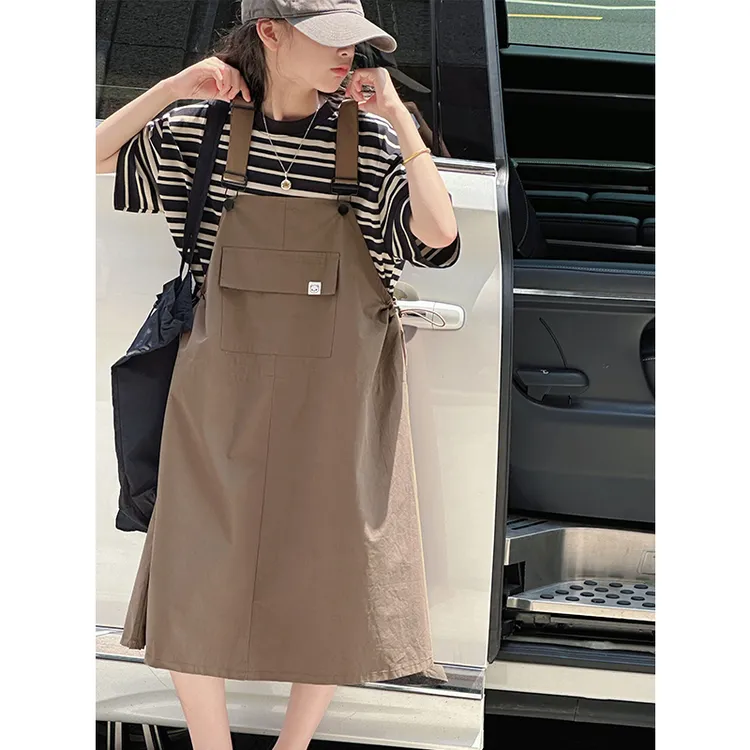 K29247潮流女童背带裙套装2025夏装新款儿童休闲短袖裙子两件套潮