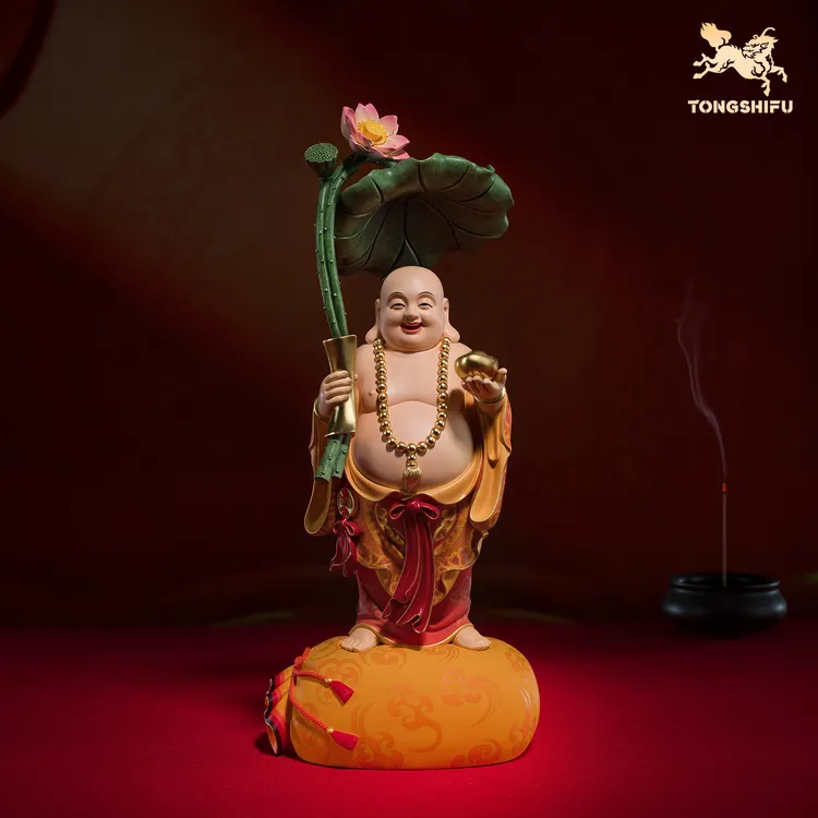 铜师傅《福运弥勒》大肚笑佛铜摆件 佛堂玄关禅意家居装饰工艺品