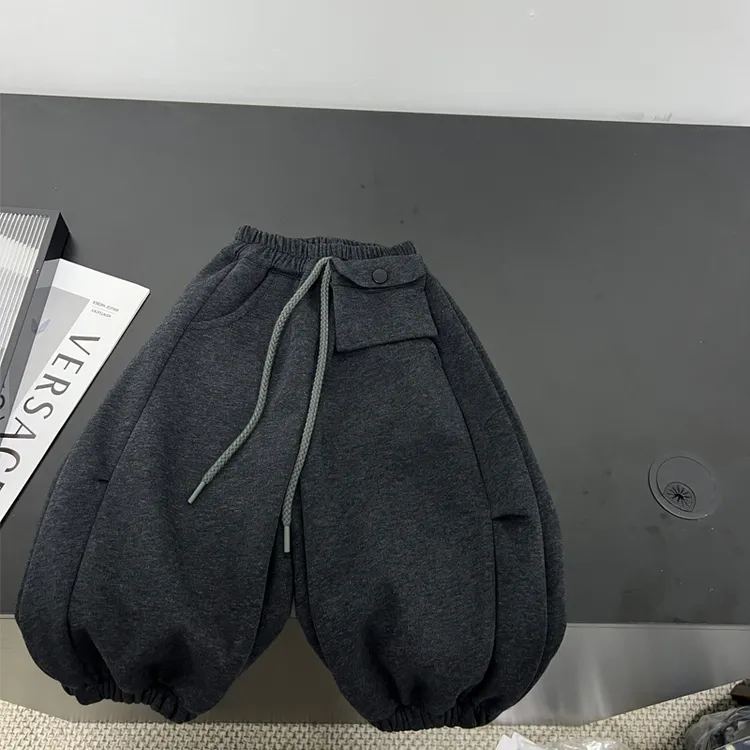 男童裤子加绒加厚2025秋冬新款男宝宝一体绒韩版卫裤时尚洋气长裤