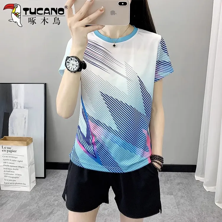 啄木鸟跑步运动服套装女夏季2025新款速干冰丝透气健身休闲两件套