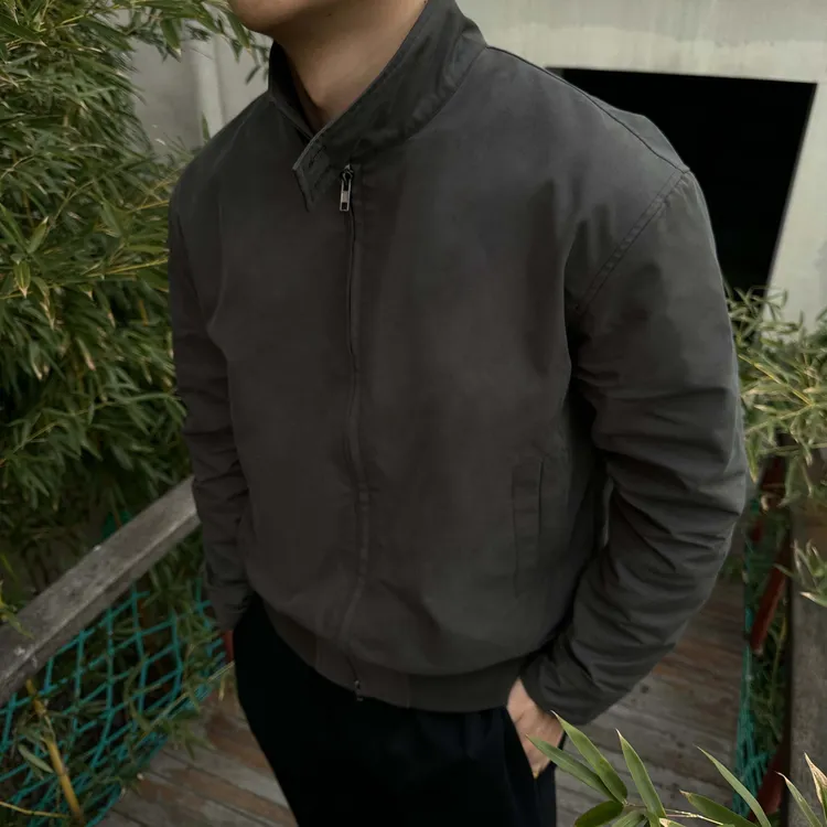 GTAL春夏美式休闲哈林顿复古风夹克纯色立领机车防风长袖外套