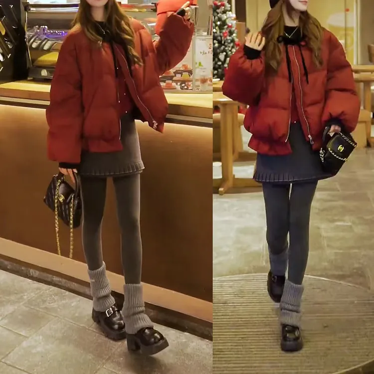 冬季穿搭一整套女2025新款气质保暖棉服外套百搭短裙两件套
