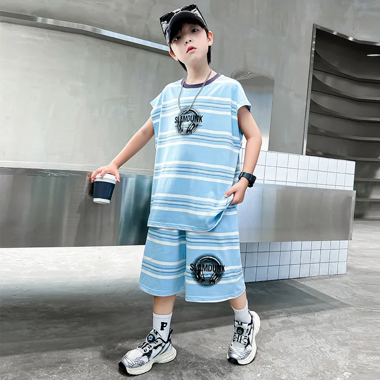 儿童装男童夏季无袖背心套装中大童夏装帅气韩版两件套运动男孩潮