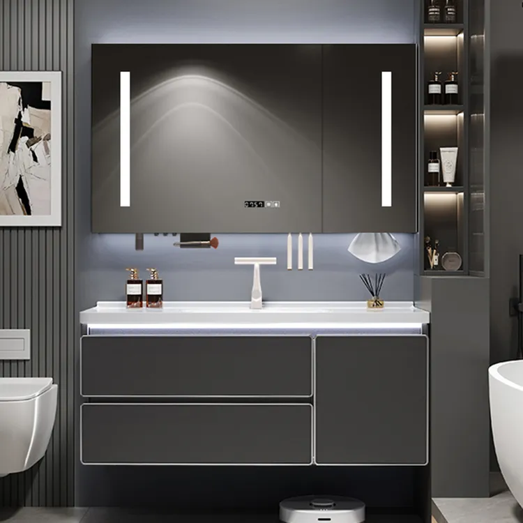 浴室柜海洋盆组合实木轻者卫生间洗脸盆柜组合洗漱台洗手盆柜