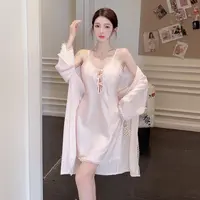 睡衣套装薄款宽松大码休闲睡衣女时尚甜美学生睡衣冰丝纯欲风睡衣
