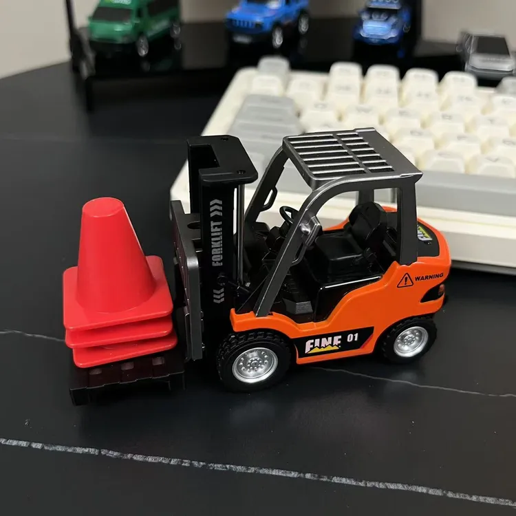 合金迷你遥控车1:64全比例小叉车男孩蓝牙升降仿真工程玩具车