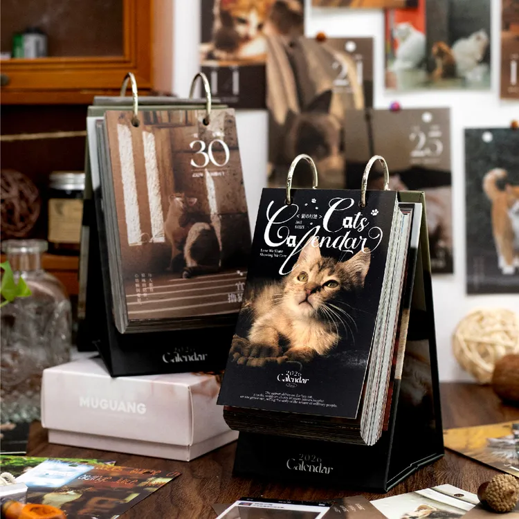 猫咪日历2026年新款高颜值每日一撕可爱治愈动物打卡台历创意摆件