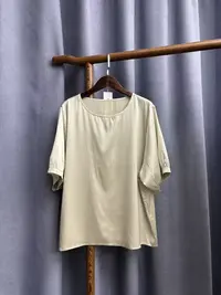 2025夏季新款简约百搭休闲桑蚕丝圆领t恤女A192