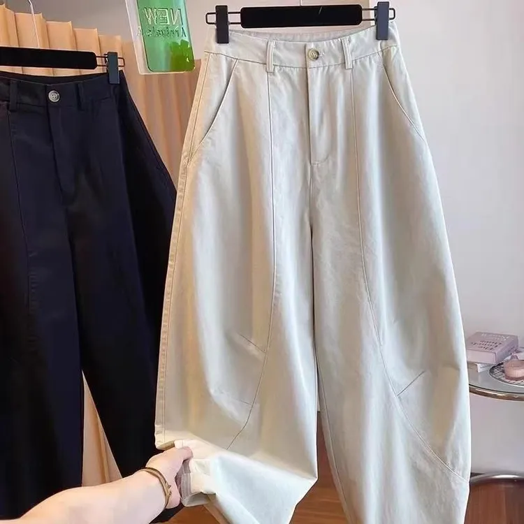 【现货+运险】韩国东大门百搭阔腿休闲弯刀裤女夏季宽松百搭镰刀裤1