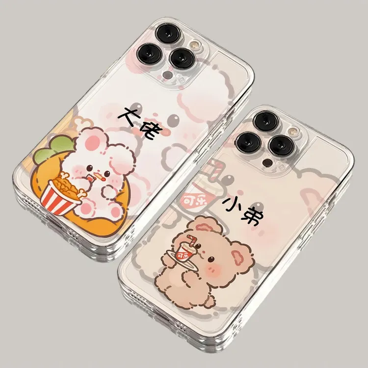 【兔兔大佬】适用苹果16透明壳华为/荣耀/vivo/oppo/小米情侣手机壳