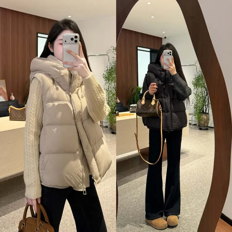 【宿慕SUMU】“马甲羽绒服”90安心绒轻薄连帽简约拉链马甲羽绒服8502