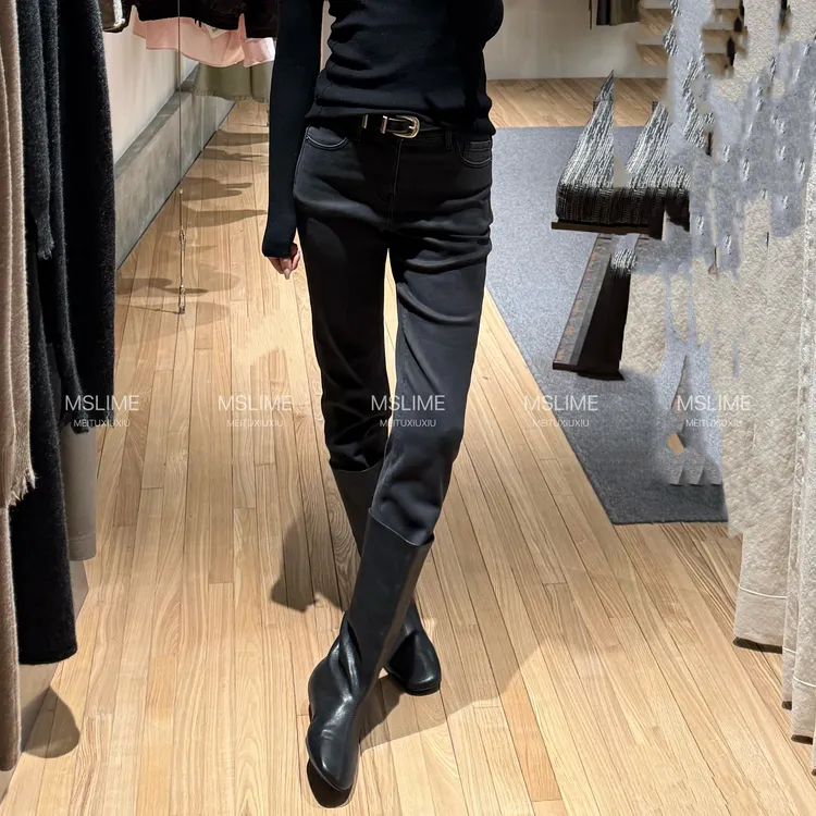 王嬛嬛MsLime25年新款 【奶咖】优质棉中弹舒适简约牛仔裤HD2C1089