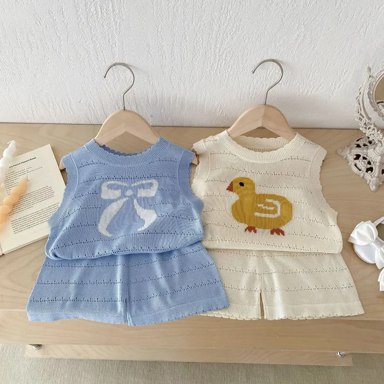 女童夏装套装新款洋气儿童无袖背心两件套外穿宝宝短裤夏季小童装