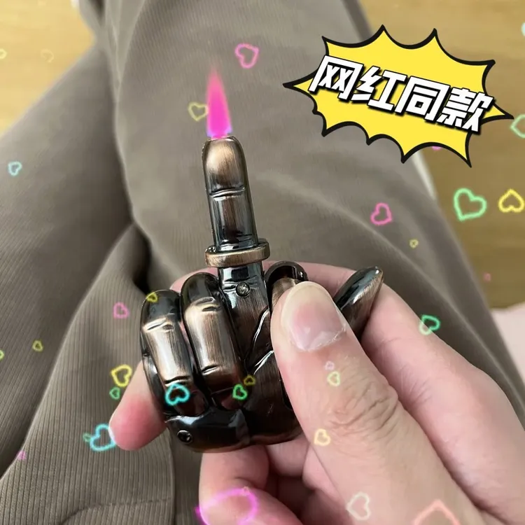 网红搞怪发声手指防风打火机罕见稀奇古怪创意整蛊摆件送男友