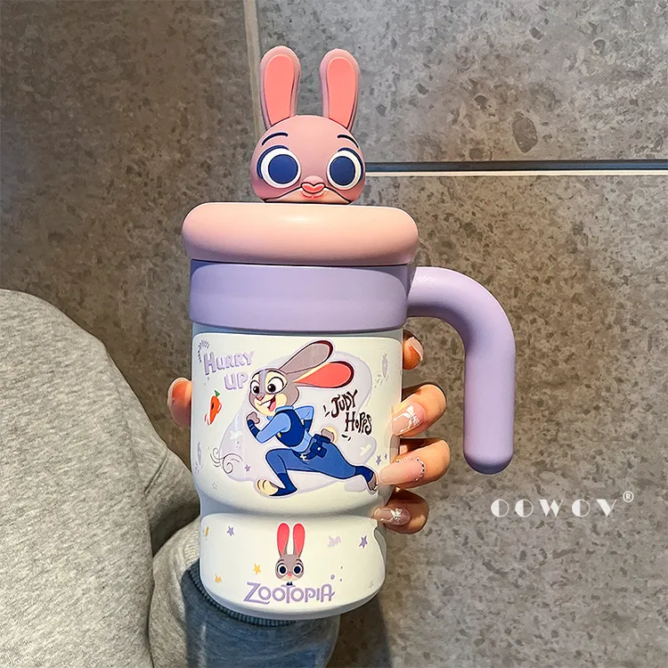 迪士尼朱迪尼克保温杯女新款高颜值家用大容量冰霸杯情侣生日礼物