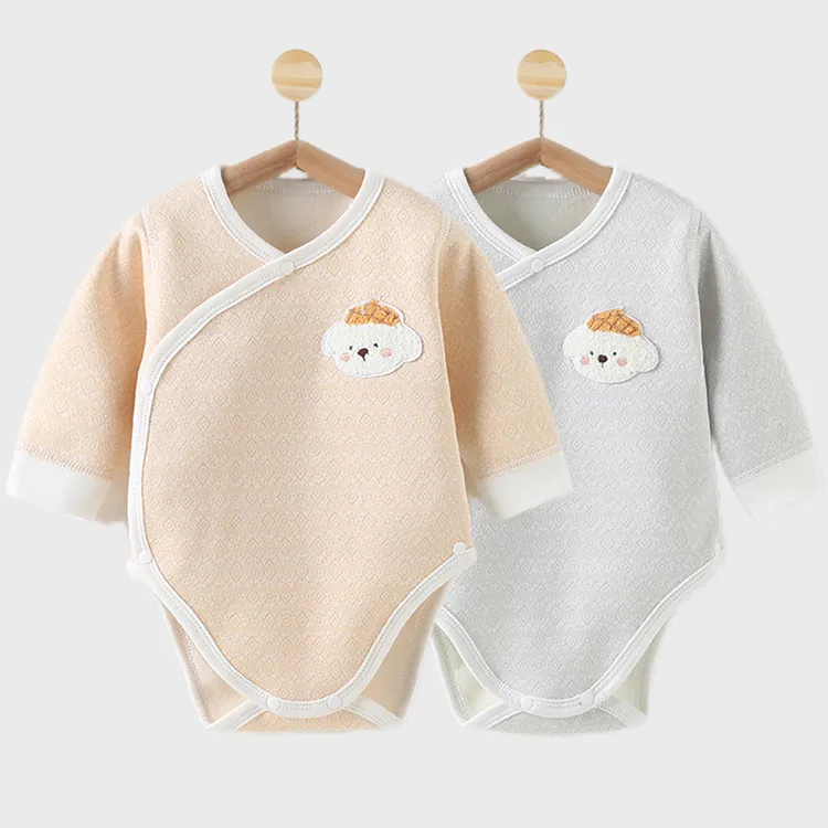 新生婴儿加绒包屁衣保暖秋冬护肚睡衣男女宝宝三角爬连体衣