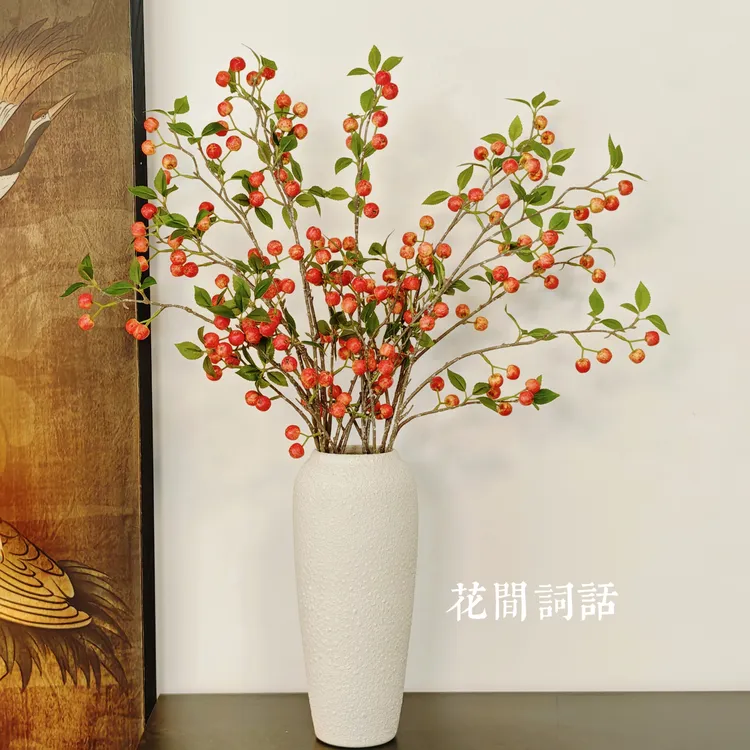 【粉红苹果】32果高档手工仿真花装饰客厅餐厅喜庆摆件