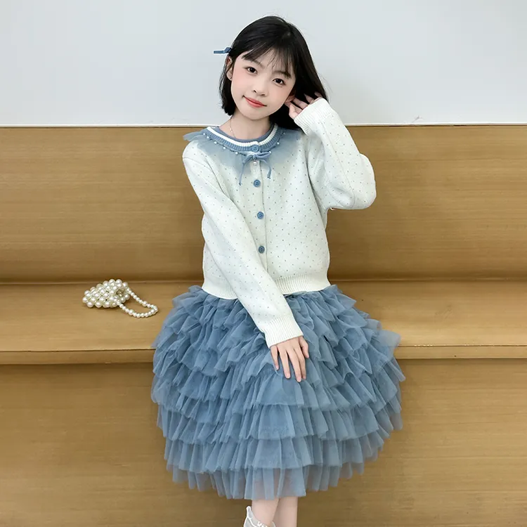 女童连衣裙2025新款大童秋季长袖儿童富家千金感早秋公主裙子秋装
