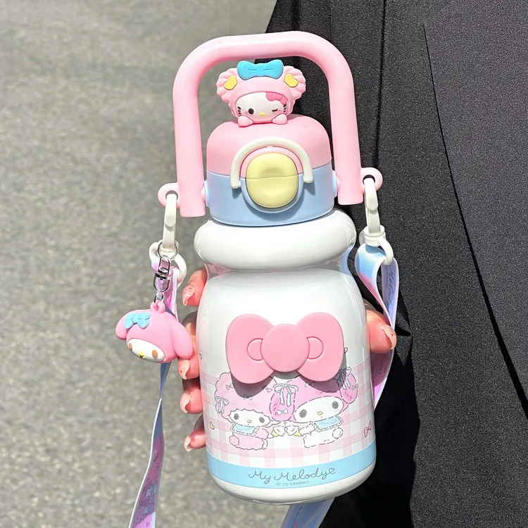 美乐蒂保温杯女生高颜值水杯2026新款学生专用可爱便携吸管咖啡杯