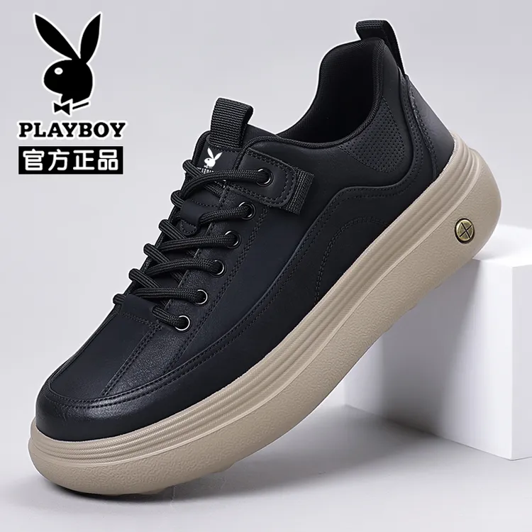 PLAYBOY/花花公子秋季新款男士板鞋增高百搭潮鞋休闲男鞋防滑软底