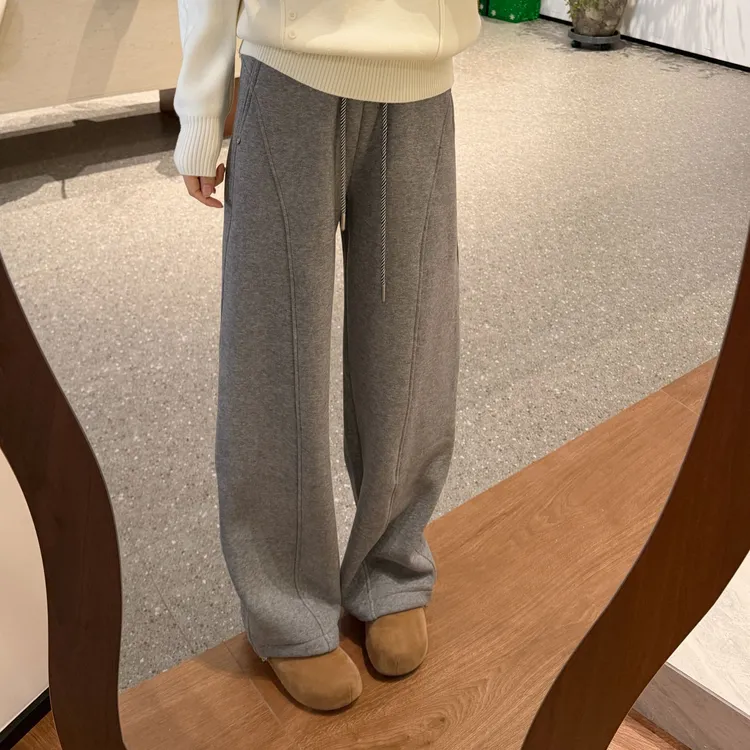 宿慕SUMU 韩版新款加绒弯刀卫裤12-26冬季新款韩版时尚休闲裤6726