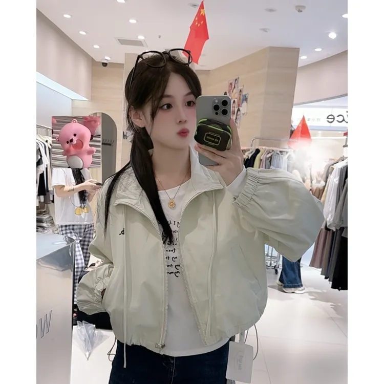 251048立领小短款夹克外套