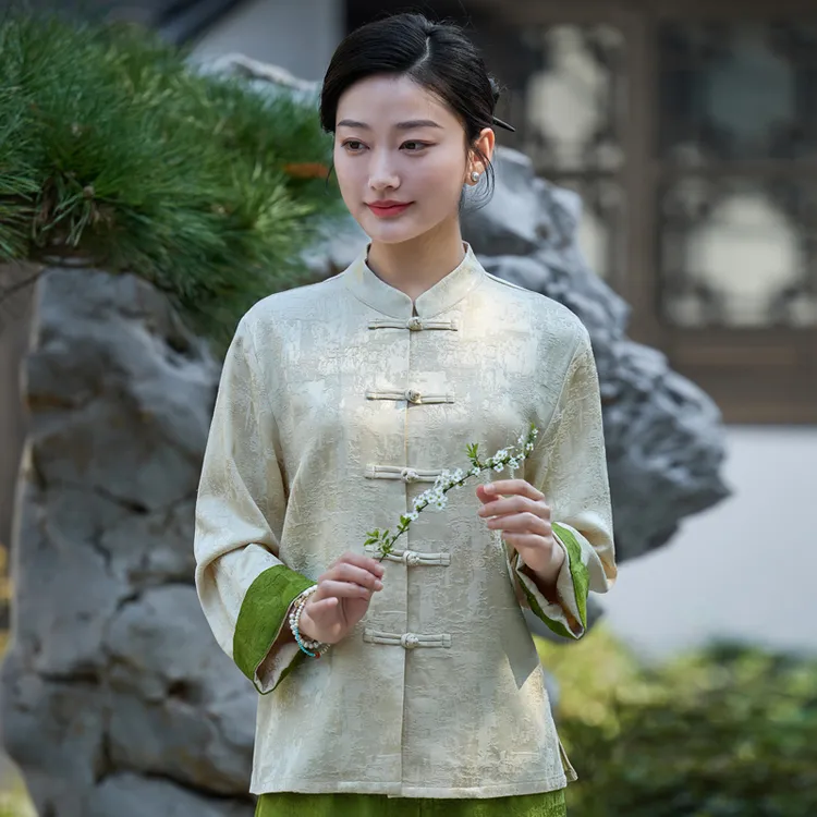 二喜茶服2025早秋唐装女中国风高端轻国风套装绝美新中式国风上衣