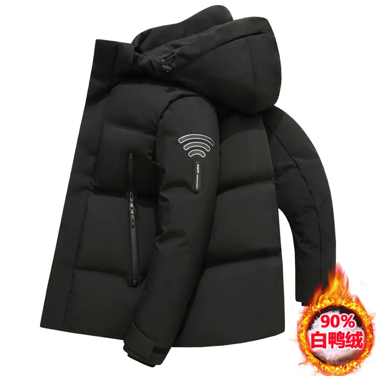 2025新款冬季男士羽绒服短款加厚保暖白鸭绒大码休闲防寒冬装外套