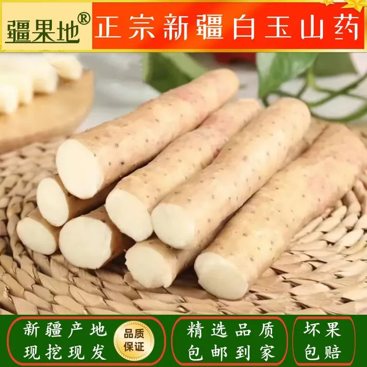 新疆白玉铁棍山药产地现挖现发包邮到家软糯新鲜铁棍山药