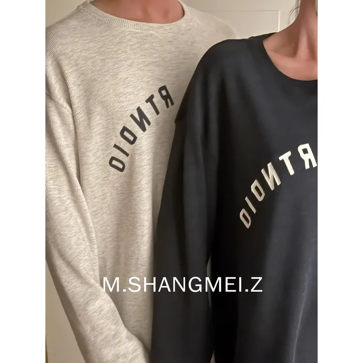 M.SHANGMEI.Z/沐熙【罗纹印花衫】美大哥休闲印花字母上衣X0873892