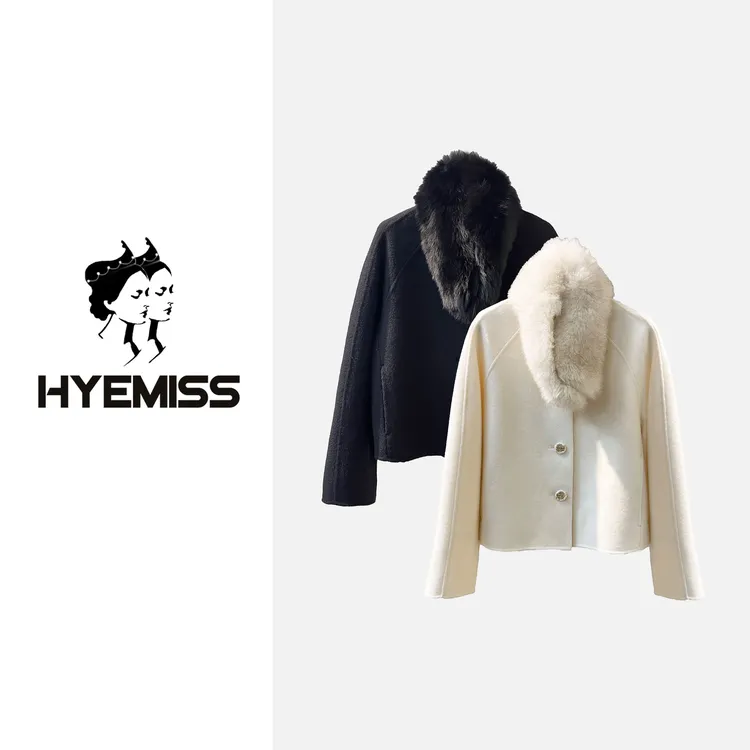 新款冬季温柔气质毛领时尚名媛百搭短外套JK250416-Y