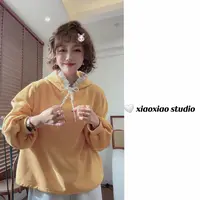 【婴儿帽卫衣】【内里加绒】【韩系减龄】潇潇自制刺绣花边卫衣XA0031