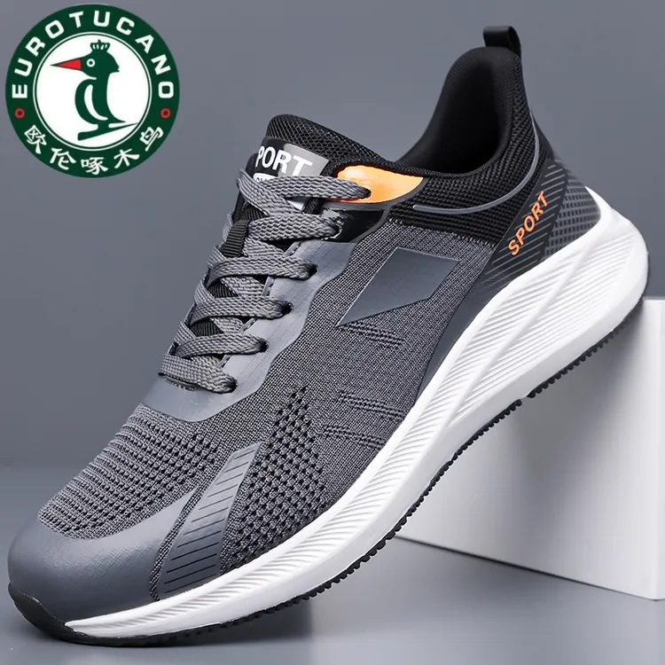 欧伦啄木鸟2025跑步鞋春季新款网面透气运动鞋减震轻便跑步鞋男鞋