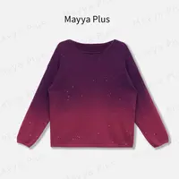 【渐变星河】Mayya Plus麦芽定制气质显瘦流光风毛织上衣32537527