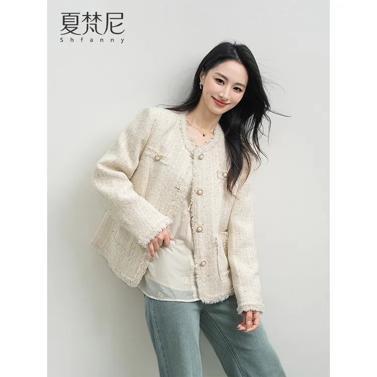 夏梵尼玉兰日记法式小香风外套短款秋季新款气质小个子宽松外衣女