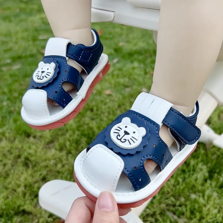 夏季1-2岁婴儿鞋子宝宝学步鞋凉鞋男女软底防踢防滑幼童叫叫鞋