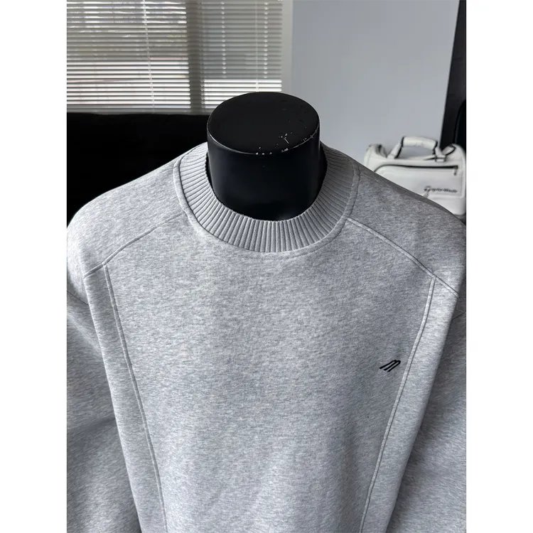 拼接正肩重磅解构刺绣卫衣男款春秋美式复古潮牌宽松质感休闲外套