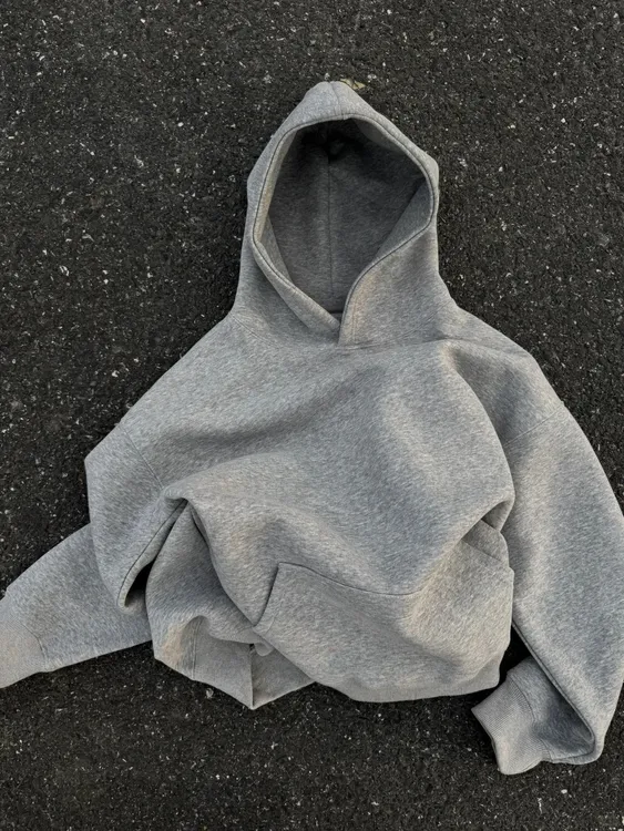 灰色连帽卫衣男士款潮牌重磅450g美式休闲100%纯棉长袖情侣外套男